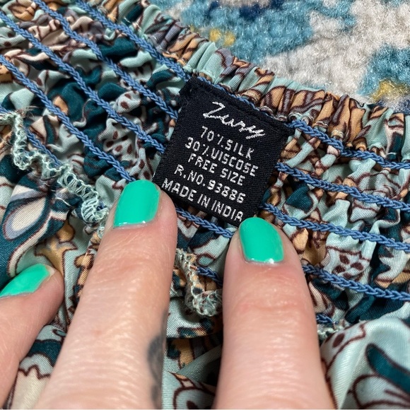 Vintage Zury Floral Boho Silk Halter Jumper Size One Size - Picture 8 of 8